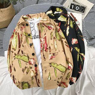 Oversized Print Shirt Jacket