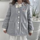 Embroidered Button Jacket Gray - One Size