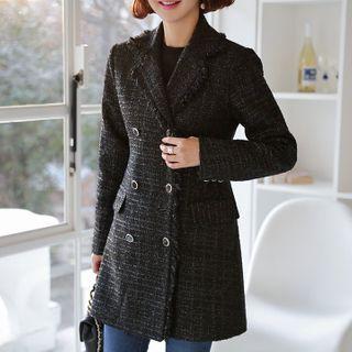 Fringed Longline Tweed Blazer