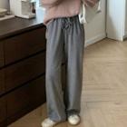 High-waist Straight-leg Knit Pants