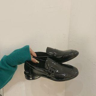 Patent Buckled Round Heel Loafers