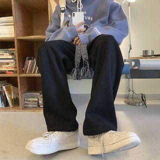 Drawstring Fleece Lined Wide Leg Pants