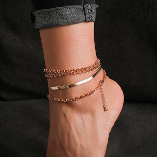 Set Of 4: Alloy Anklet (assorted Designs)