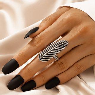 Feather Alloy Ring 17860 - Silver - One Size