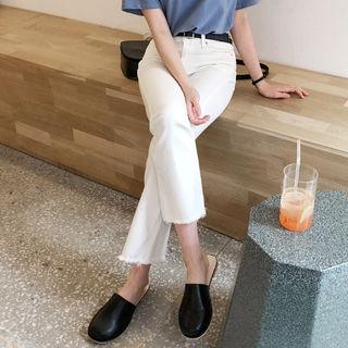 Round-toe Open-back Flats