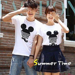 Couple Printed Short-sleeve T-shirt