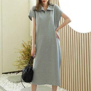 Cap-sleeve Long Polo Shirtdress