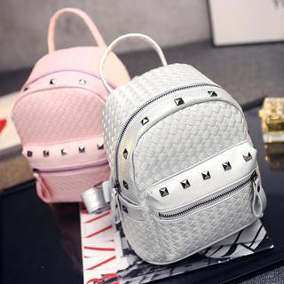 Studded Woven Backpack