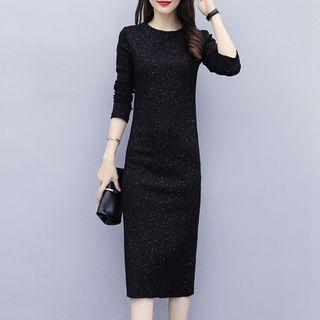 Long-sleeve Midi Sheathe Dress