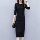 Long-sleeve Midi Sheathe Dress