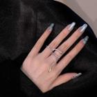 Rhinestone Snake Double Finger Open Ring