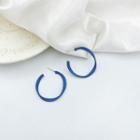 Twisted Alloy Open Hoop Earring 1 Pair - Blue & Silver - One Size