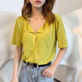 Button-down Summer-knit Top