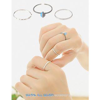 Set Of 3: Silver Rings