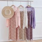 Spaghetti Strap Floral Dress / Light Shirt