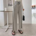 Lace-up-waist Wide-leg Pants