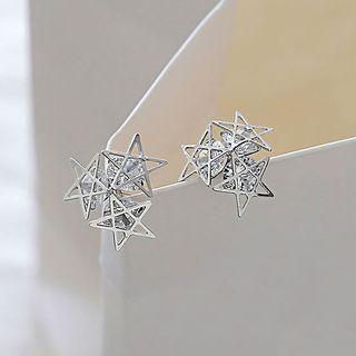 925 Sterling Silver Star Earring E219 - S925 Silver Needle - Earring - One Size