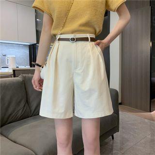 Plain Wide-leg Pants Shorts