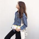 Color-block Striped Linen Long-sleeve Shirt