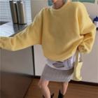 Plain Sweatshirt Yellow - One Size
