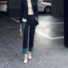 Set: Colored Panel Double Breasted Blazer + Dress Pants