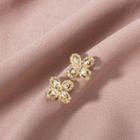 Flower Rhinestone Alloy Earring 1 Pair - Era115-12 - Gold - One Size