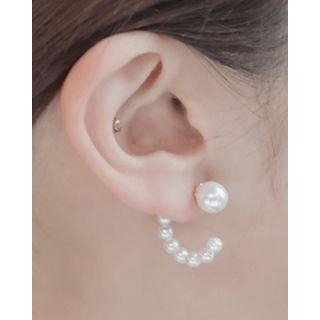Faux-pearl Earrings White - One Size