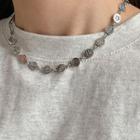 Smiley Alloy Choker Smiley Face - Silver - One Size