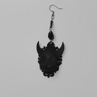 Devil Drop Earring 1 Pc - Black - One Size