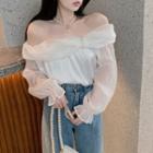 Details Off-shoulder Chiffon Crop Top
