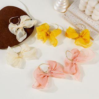 Mesh Bow Drop Earring