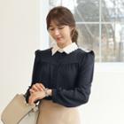 Lace-collar Frilled-trim Blouse