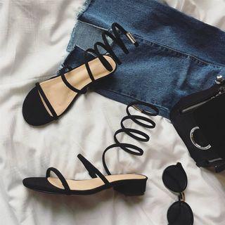 Slide Block-heel Sandals