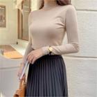 Mockneck Slim-fit Knit Top