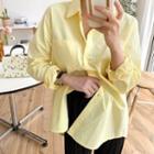 Drop-shoulder Dip-back Long Shirt