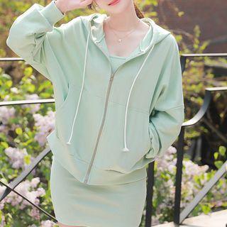 Set: Oversized Hoodie + Spaghetti-strap Minidress