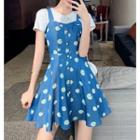 Floral Printed Spaghetti-strap Dress