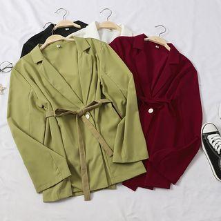 Chiffon One Button Blazer