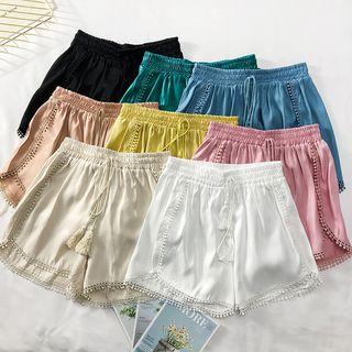 Lace-trim Drawcord Shorts