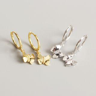 925 Sterling Silver Butterfly Drop Earring