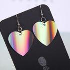 Sequined Heart Dangle Earring 1 Pair - As Shown In Figure - One Size