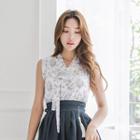 Modern Hanbok Skirt In Charcoal Gray Charcoal Gray - One Size