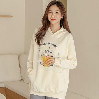 Letter-printed Pigment Hoodie