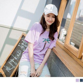 Coconut Tree Print T-shirt