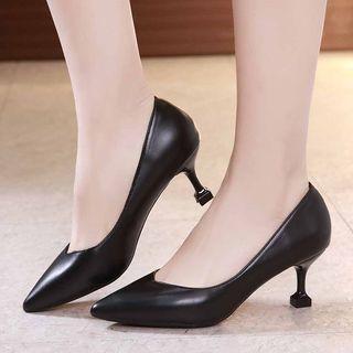 Genuine Leather Pointed Toe High Heel Pumps