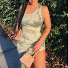 One Shoulder Tie-dye Irregular Hem Dress