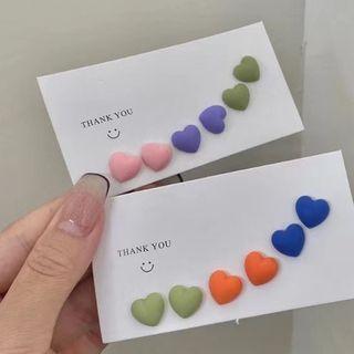 3 Pair Set: Heart Acrylic Earring