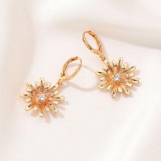 Rhinestone Earring 01 - Dz592 - Kc Gold - Gold - One Size