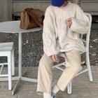 Cable Knit Sweater / Straight-fit Pants