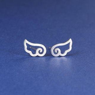 Silver Wing Stud Earrings